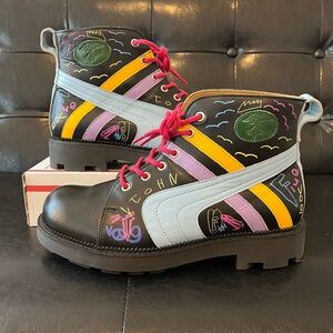 John Fluevog 7th Heaven Whitty Retro‎ Lace-Up Boots